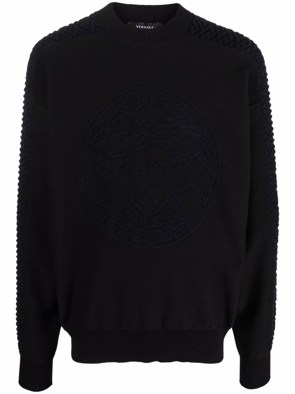 Greca-print cotton sweatshirt - 1