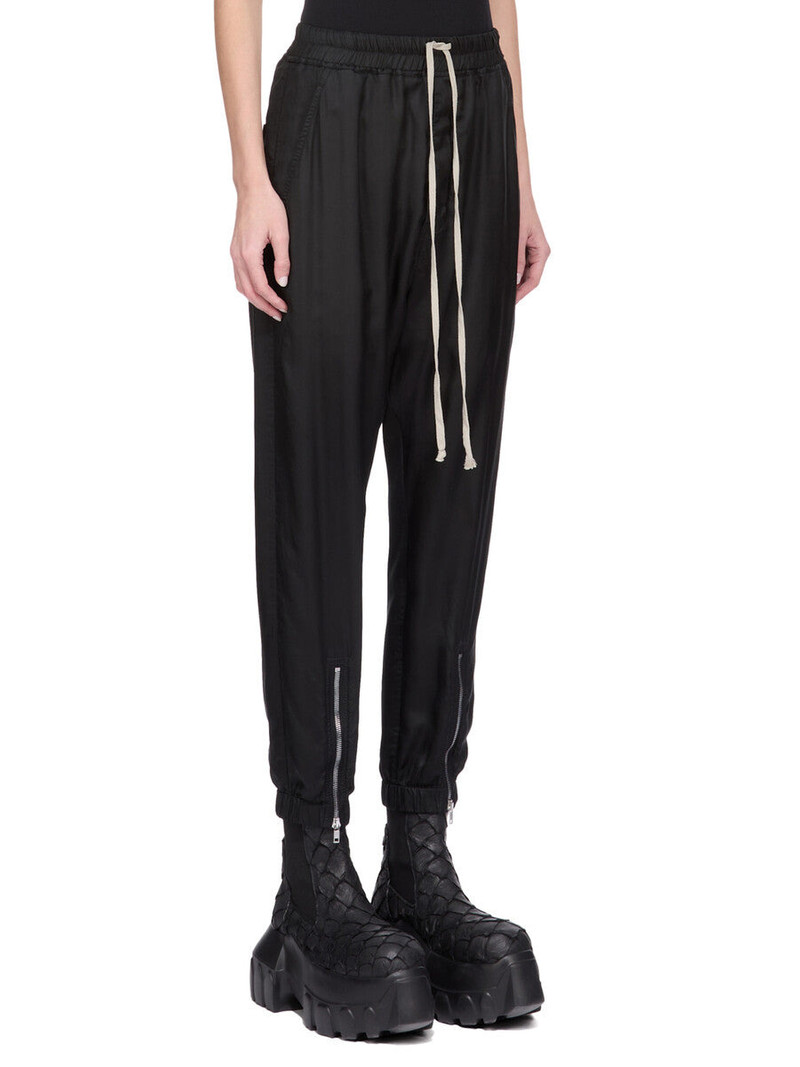 Satin-twill tapered pants Black 2