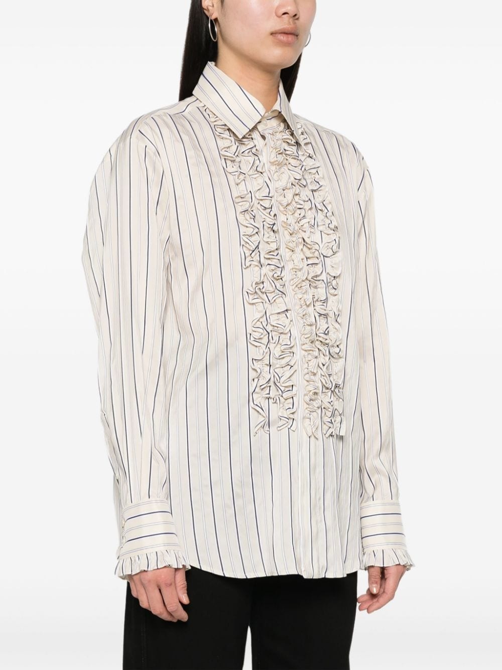 striped ruffled shirt - 3