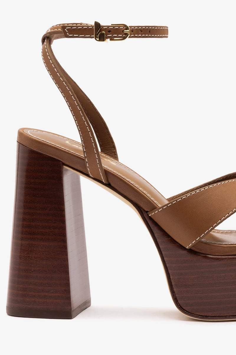 Dolly X Wood Sandal Caramel Leather 4