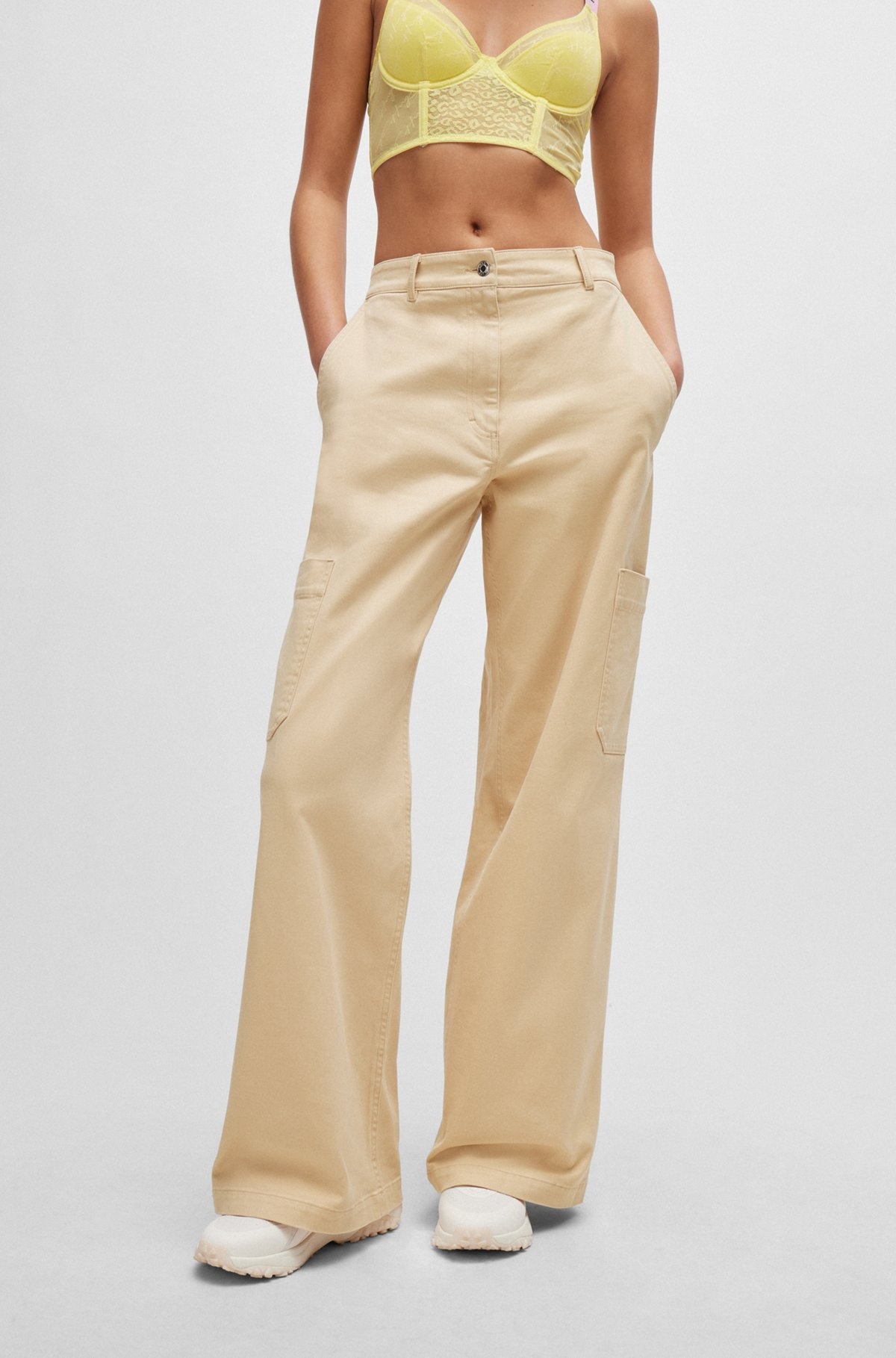 REGULAR-FIT CARGO TROUSERS IN STRETCH COTTON - 2