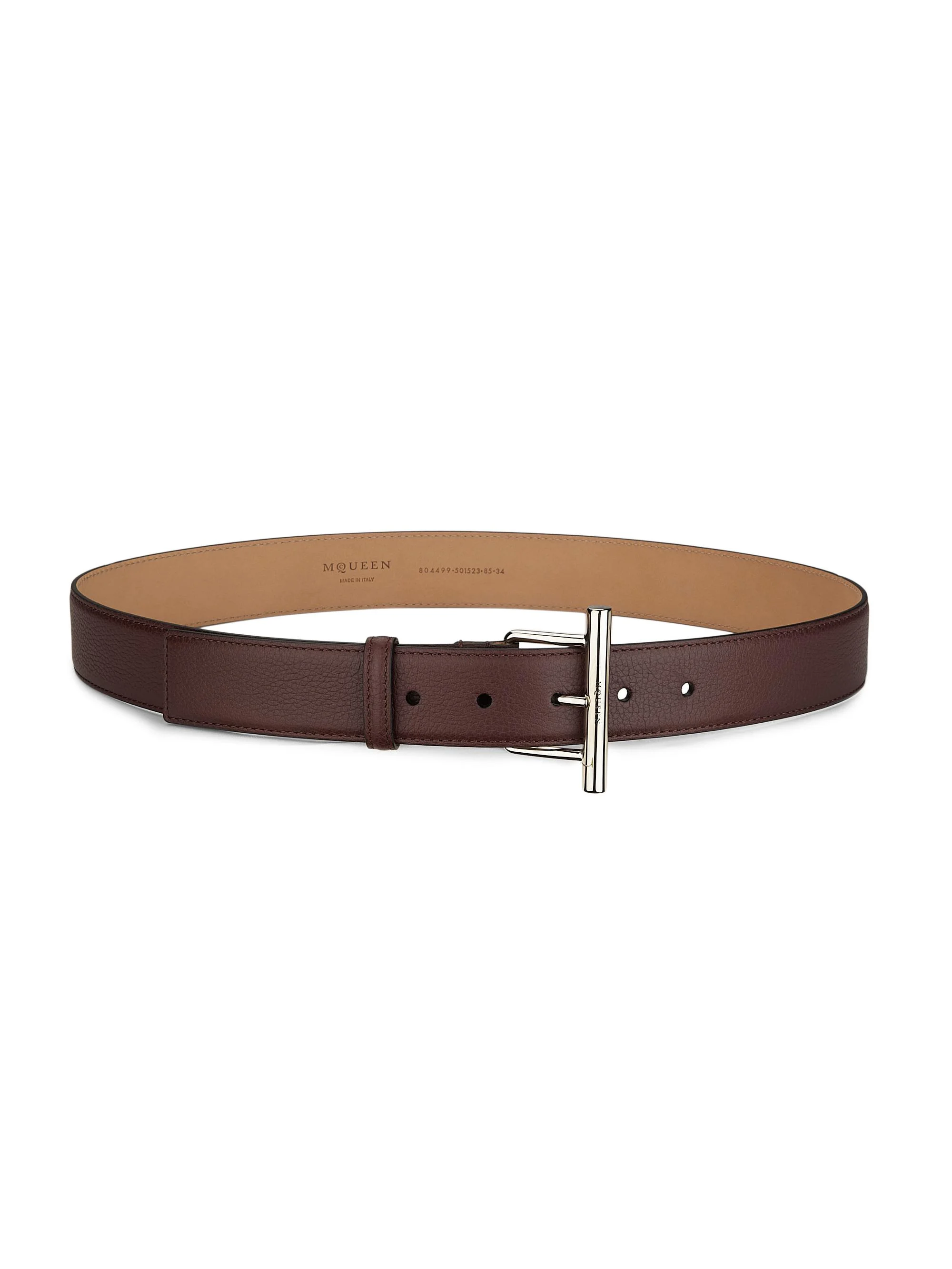 Women's Sling Leather Belt - Cranberry Silver - 1