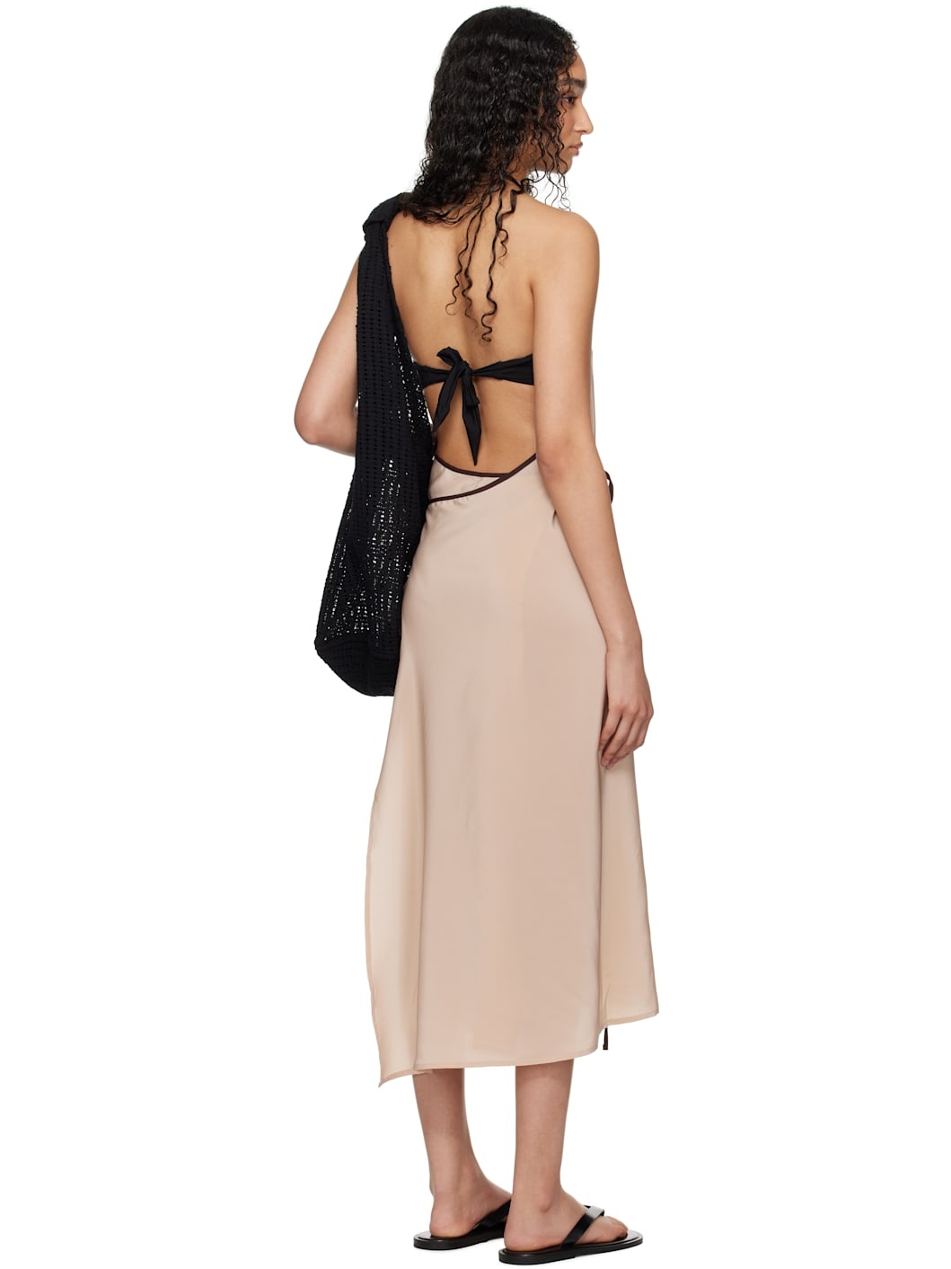 SSENSE Exclusive Pink Apron Wrap Midi Dress - 3