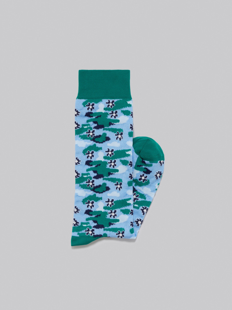 Marni BLUE AND GREEN FLOWER SOCKS outlook