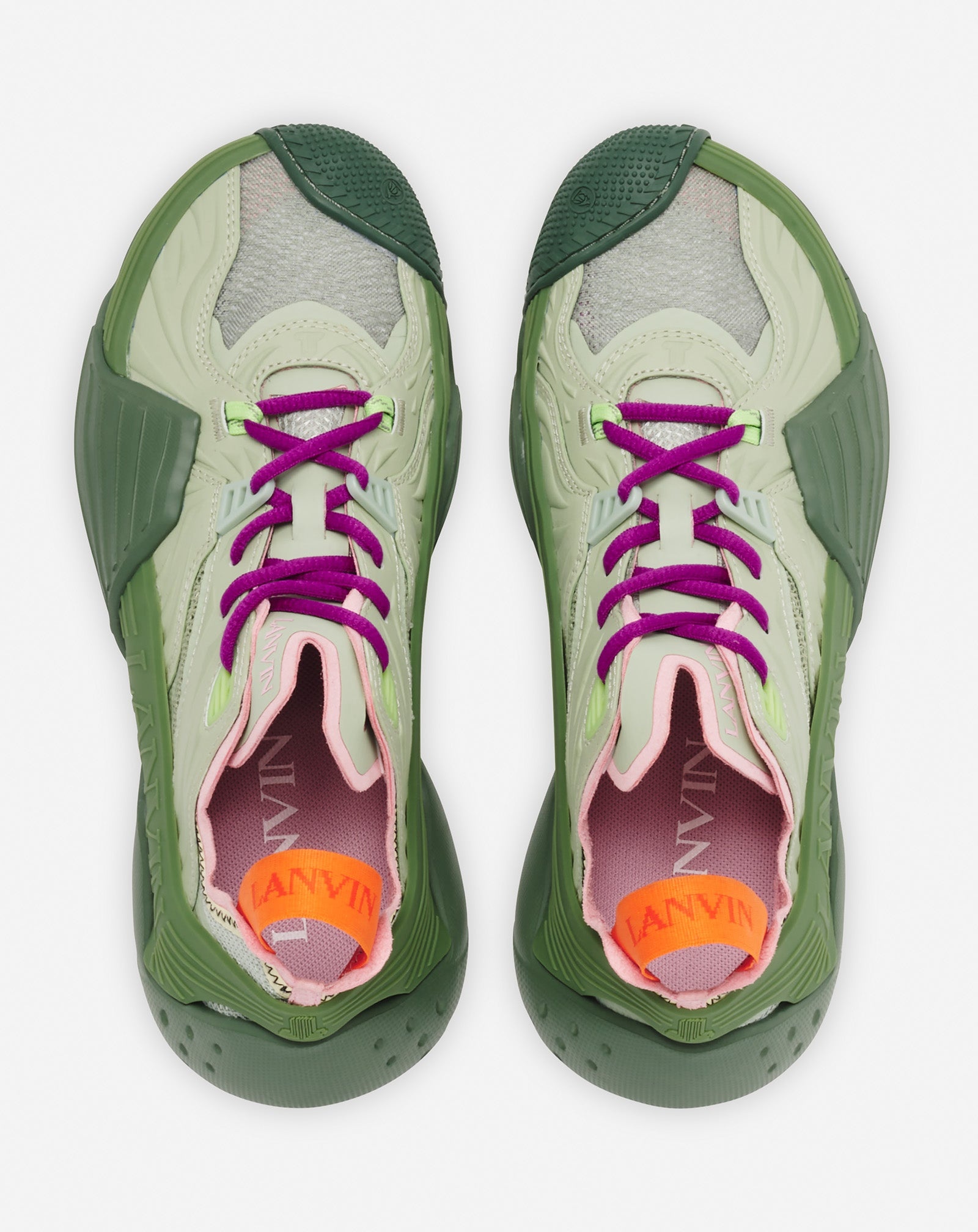 【関税込み】Lanvin ベージュ＆レッド Flash-X スニーカー Lanvin MESH FLASH-X SNEAKERS | REVERSIBLE