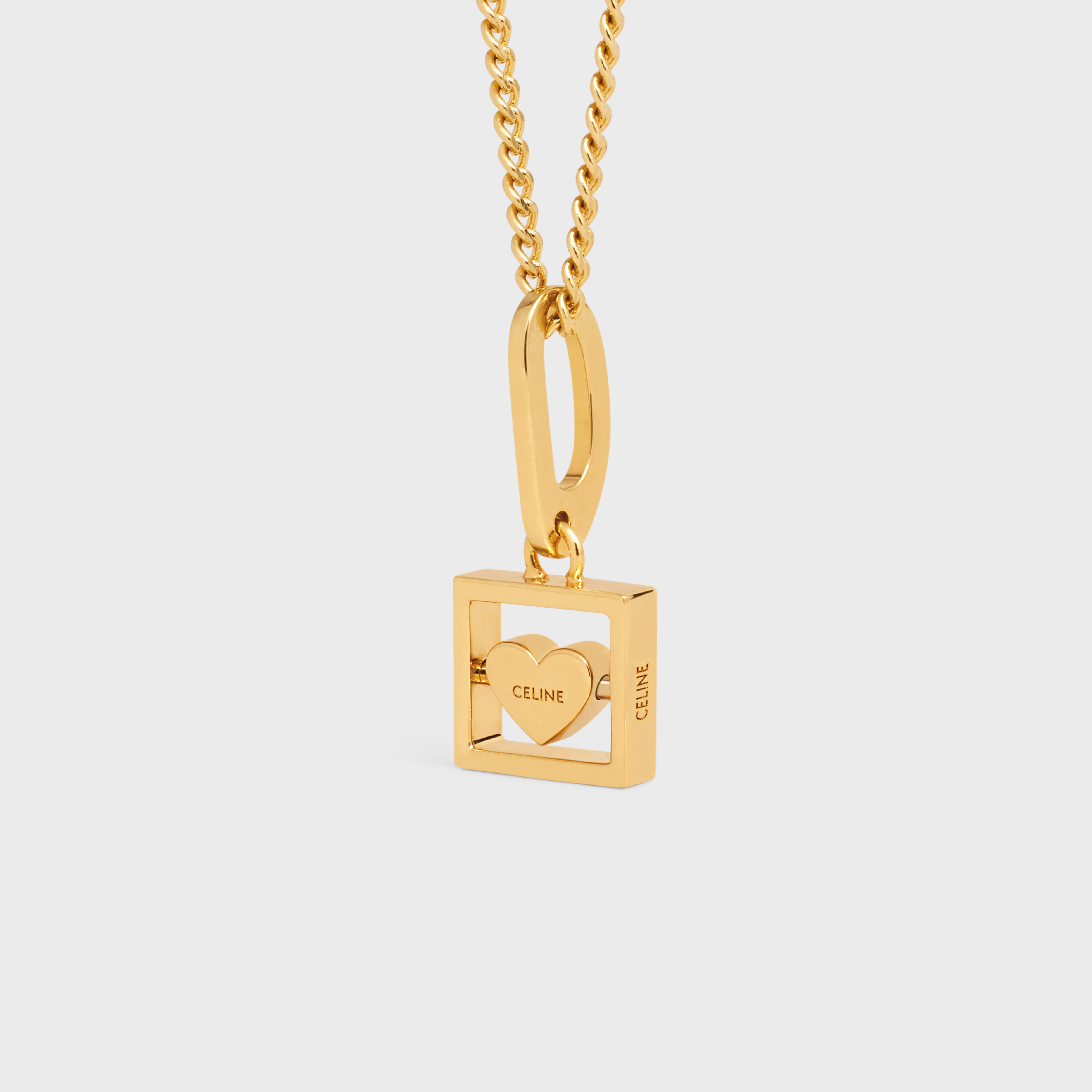 Celine Separables Mini Heart Pendant in Brass with Gold Finish - 4
