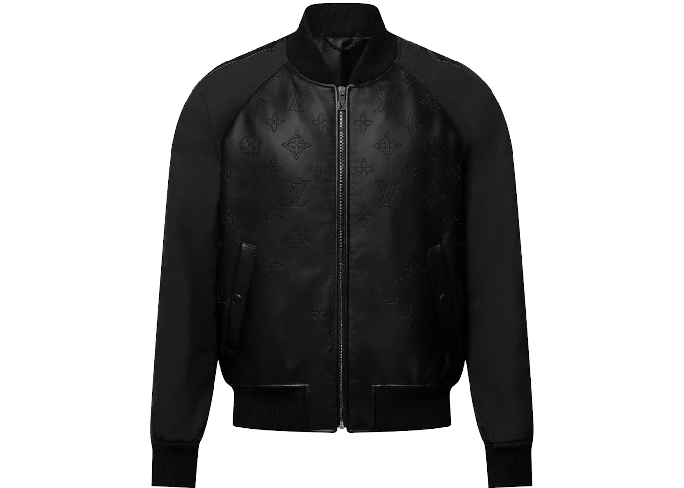 Louis Vuitton Monogram Leather Mix Tracksuit Blouson Black - 1