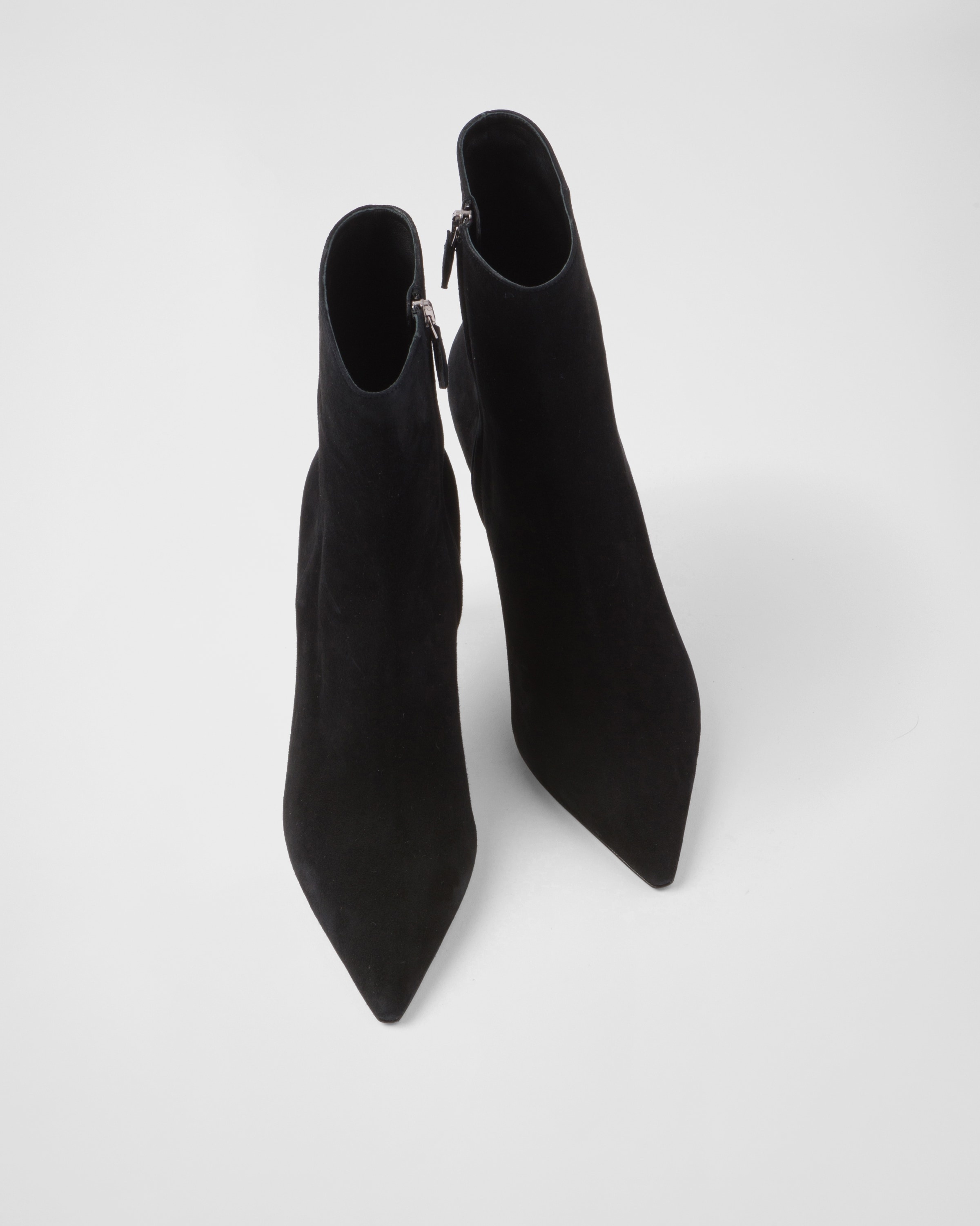 High-heeled suede booties - 4