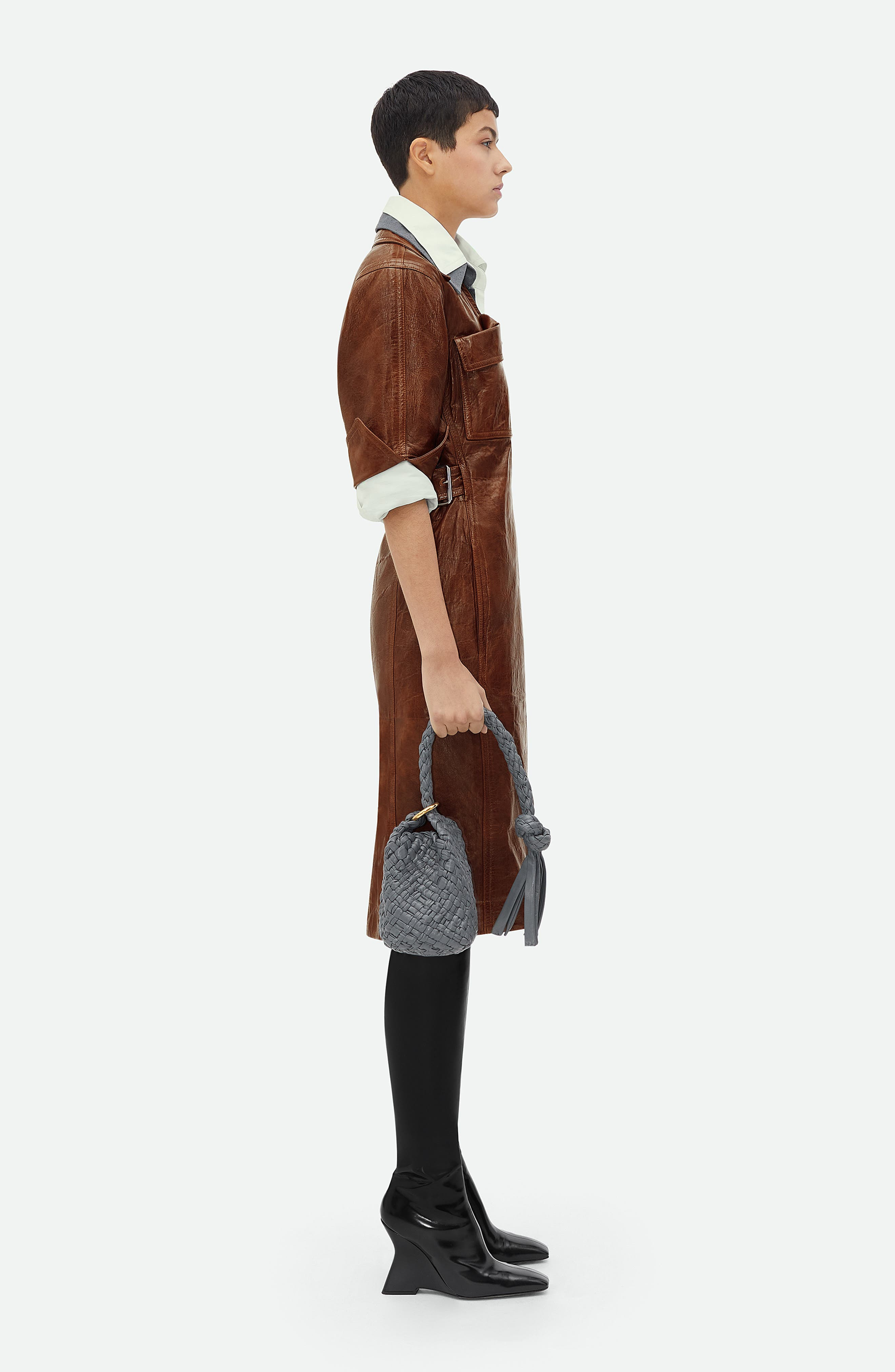 Mini Piero Intrecciato Leather Bucket Bag - 8
