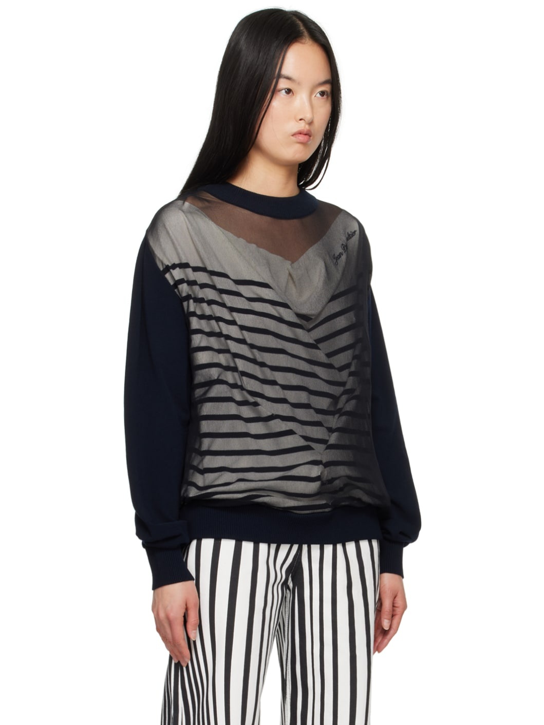 Navy 'The Oversized Marinière' Sweater - 2