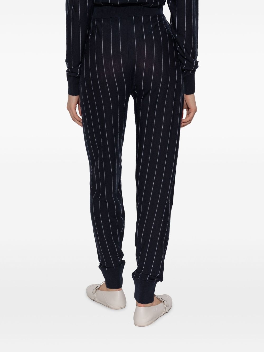 pinstripe-pattern track pants - 4