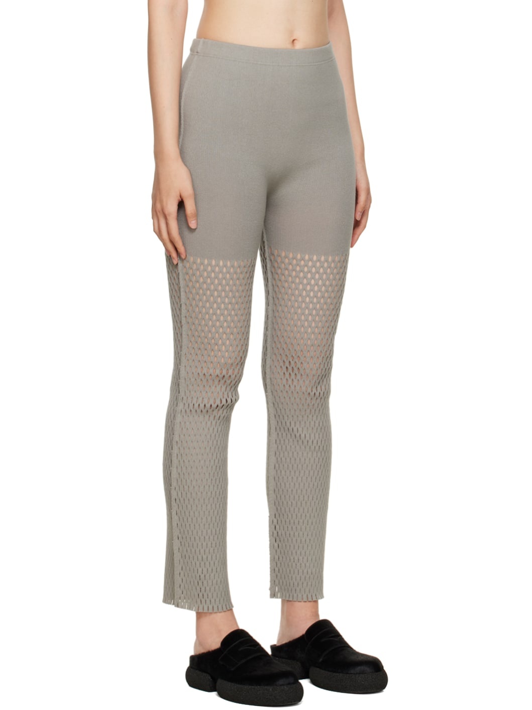 Gray Seed Mesh AP Lounge Pants - 2