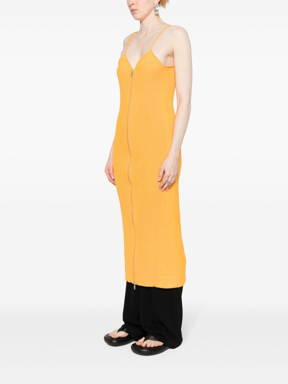 knitted zip-up dress - 3