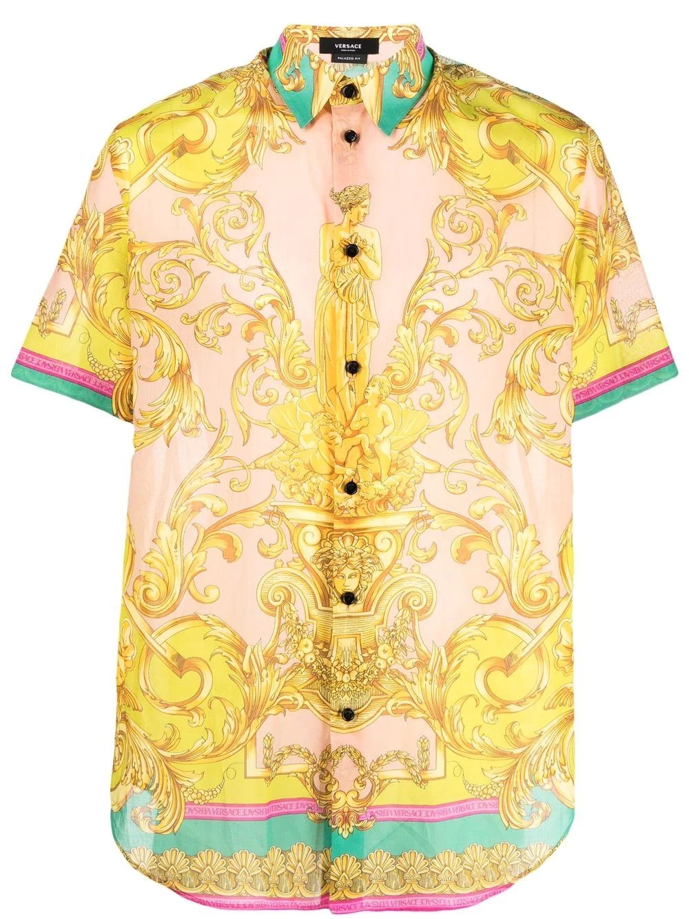 Barocco-print short-sleeve shirt - 1