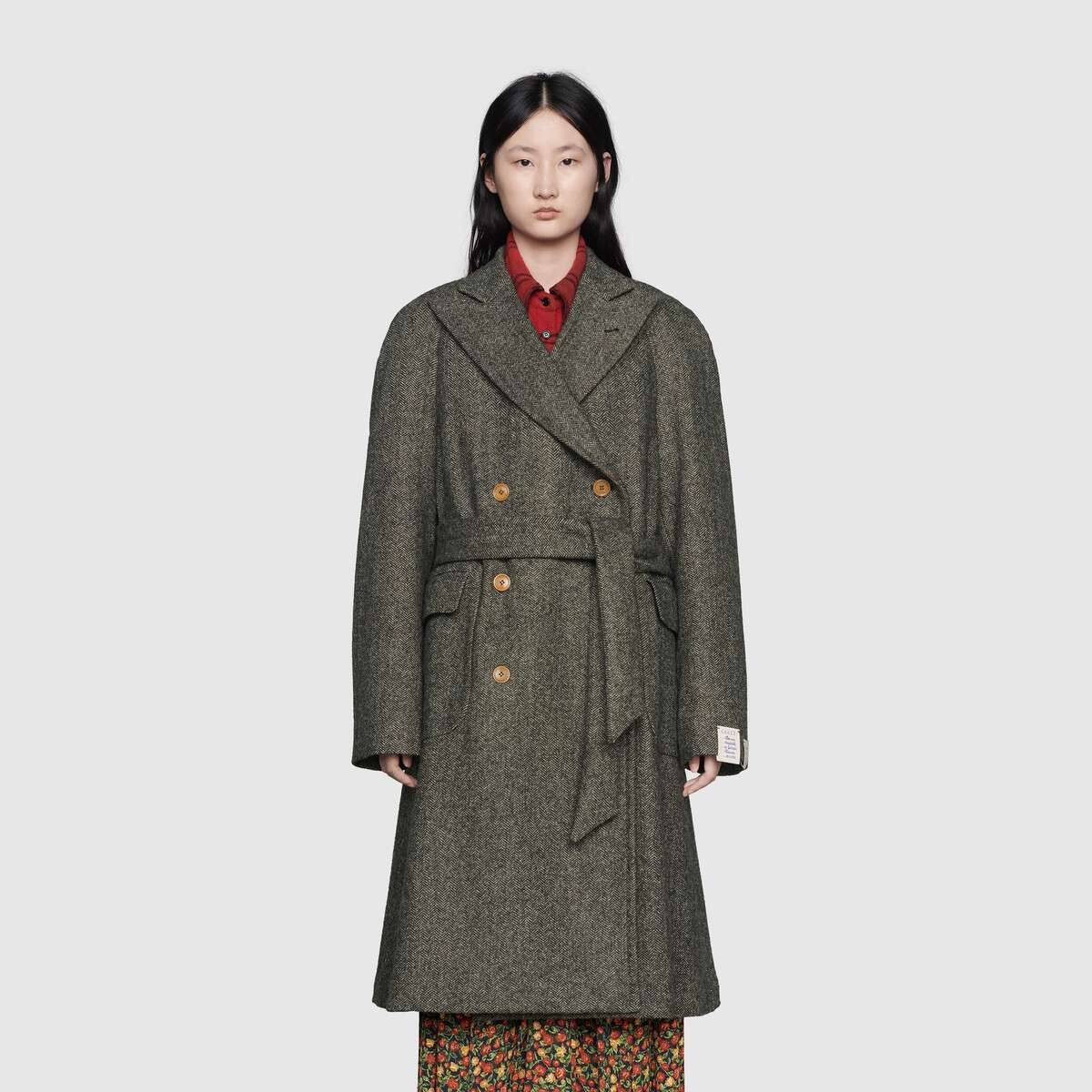 Herringbone wool coat - 3