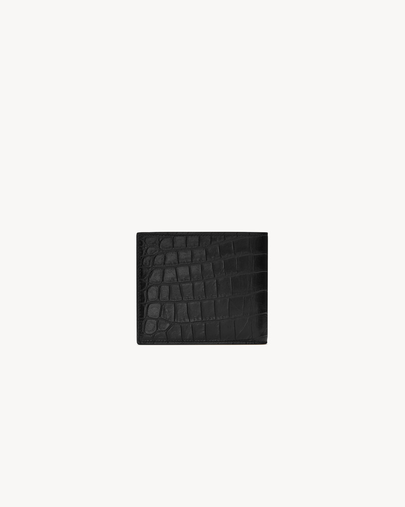 SAINT LAURENT TINY CASSANDRE EAST/WEST WALLET IN CROCODILE-EMBOSSED MATTE LEATHER outlook