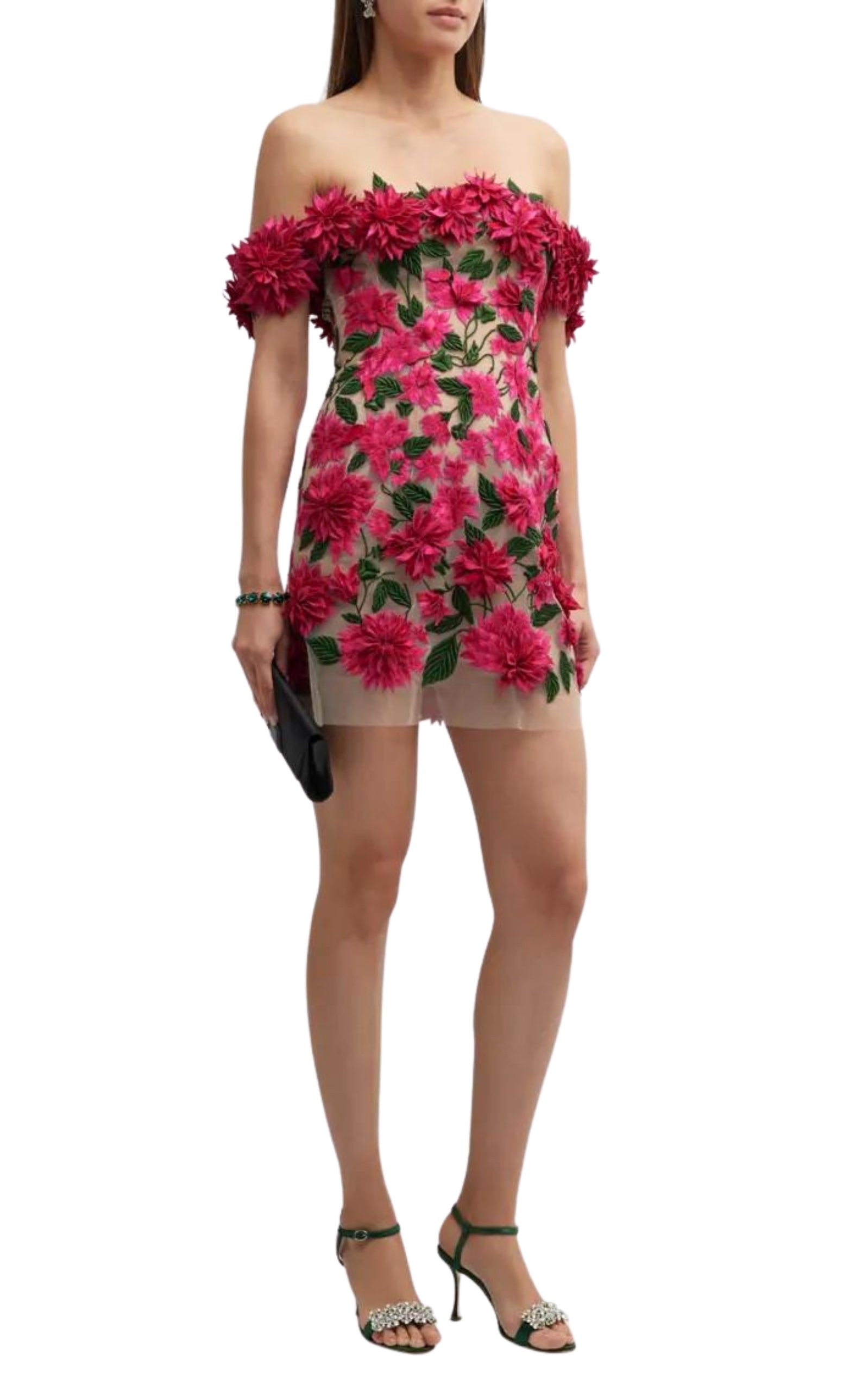Dahlia Floral-appliqué Mini Dress - 2