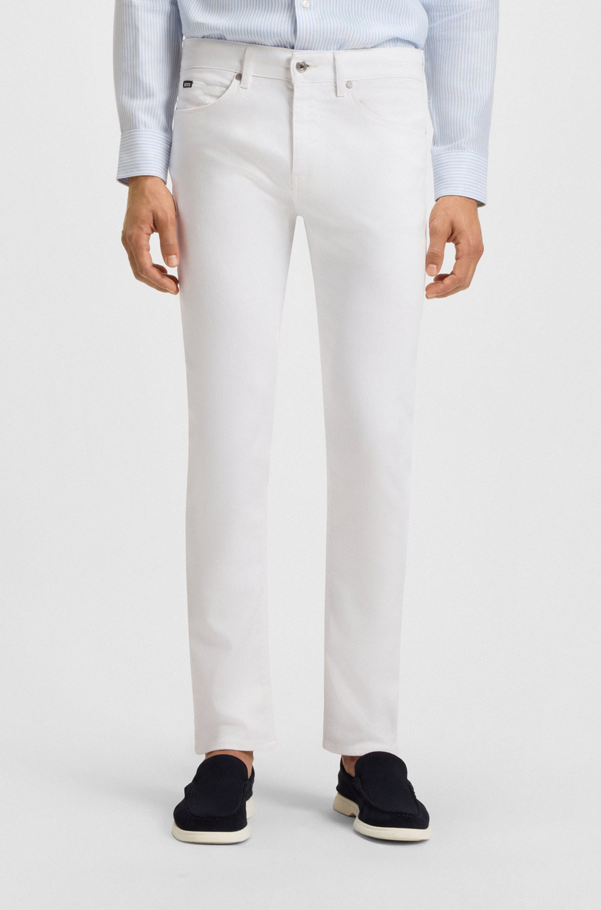 DELAWARE SLIM-FIT JEANS IN WHITE STRETCH DENIM - 2