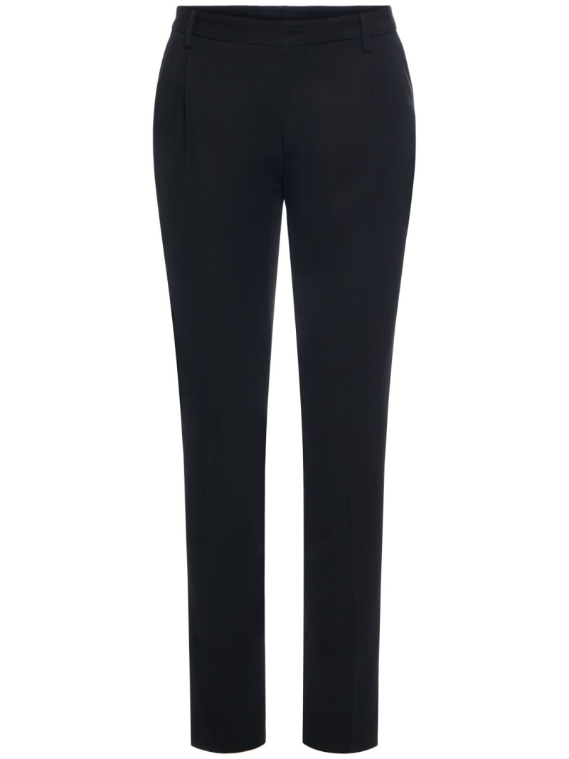 Pleated wool blend pants - 1