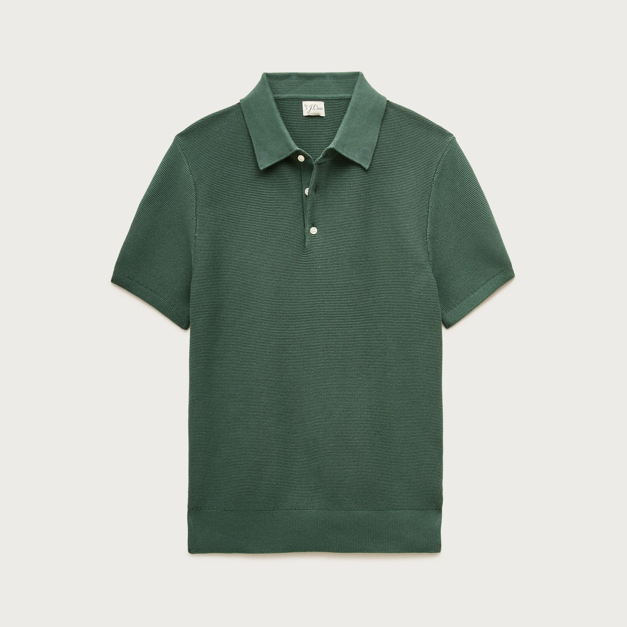 Short-sleeve sweater-polo in Pima cotton - 1