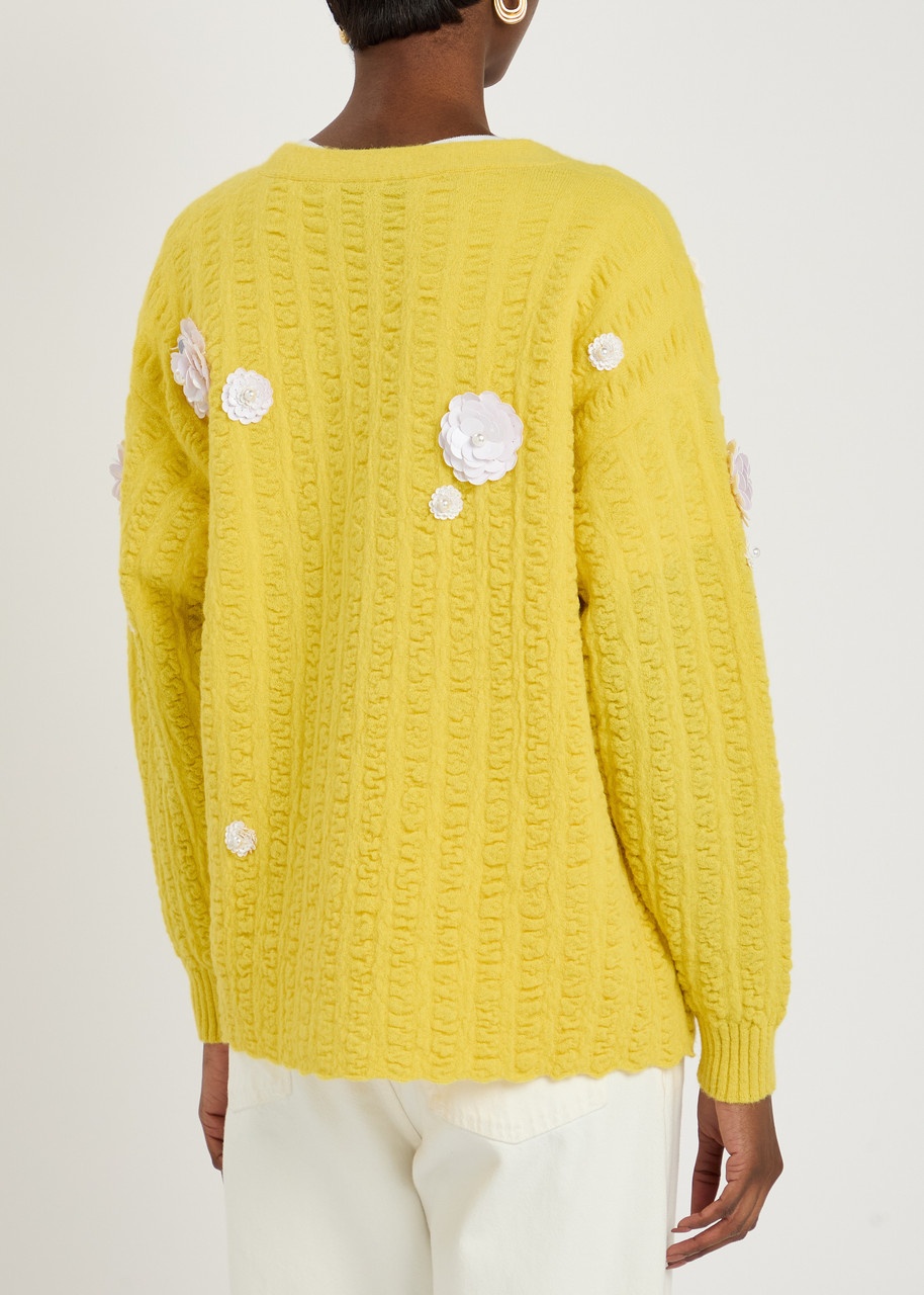 Bernadette Cammi Floral-embellished Wool-blend Cardigan - 3