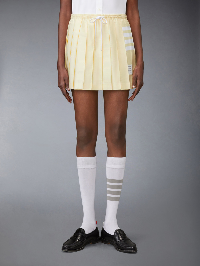 Thom Browne OXFORD 4-BAR DRAWSTRING PLEATED MINI SKIRT outlook