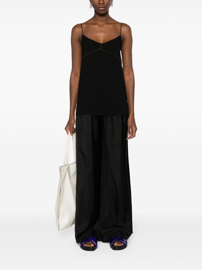 FABIANA FILIPPI beaded-trim crepe tank top outlook