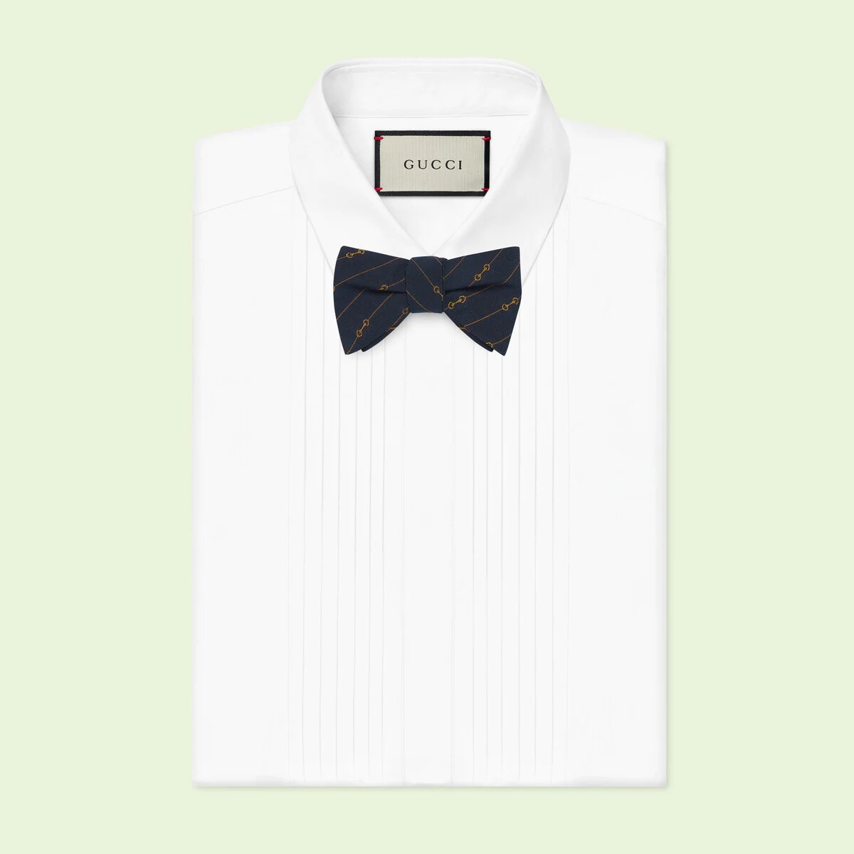 Horsebit striped wool bow tie - 2