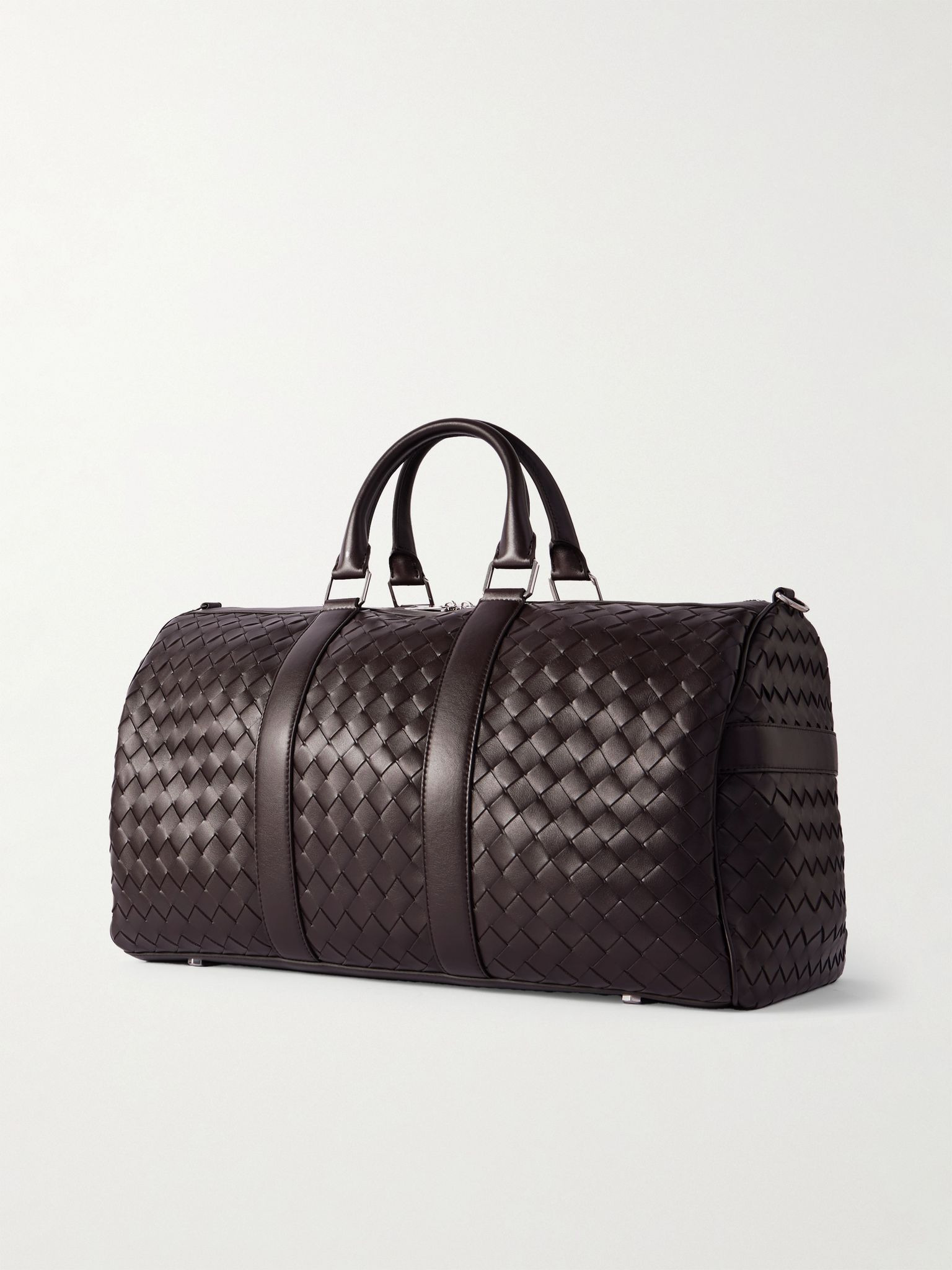 Intrecciato Leather Weekend Bag Brown - 3