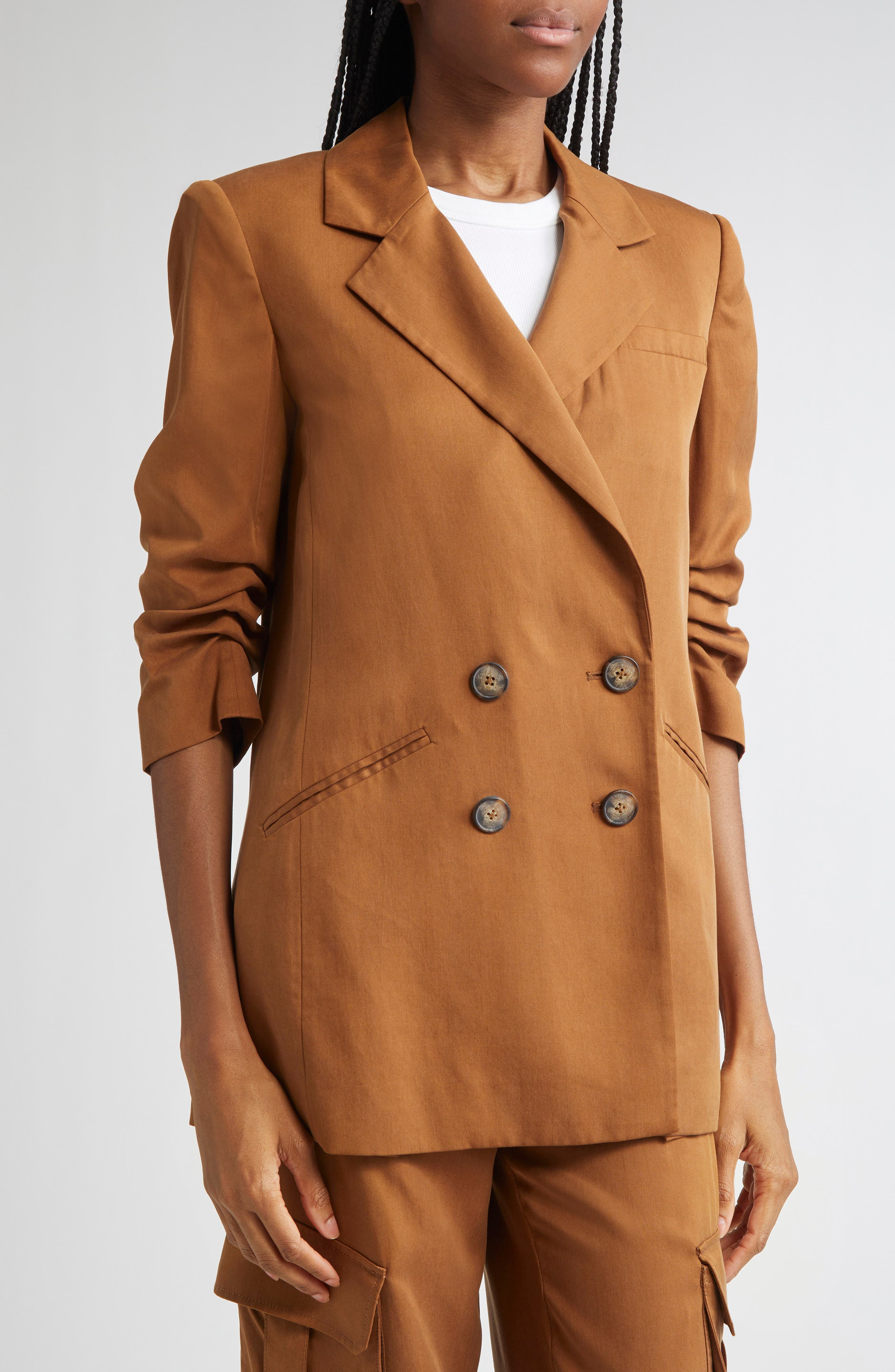Veronica Beard Rupert Double Breasted Jacket in Whisky at Nordstrom - 5