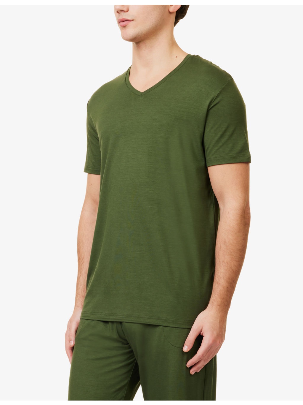 Basel 15 V-neck short-sleeve stretch-jersey T-shirt - 3