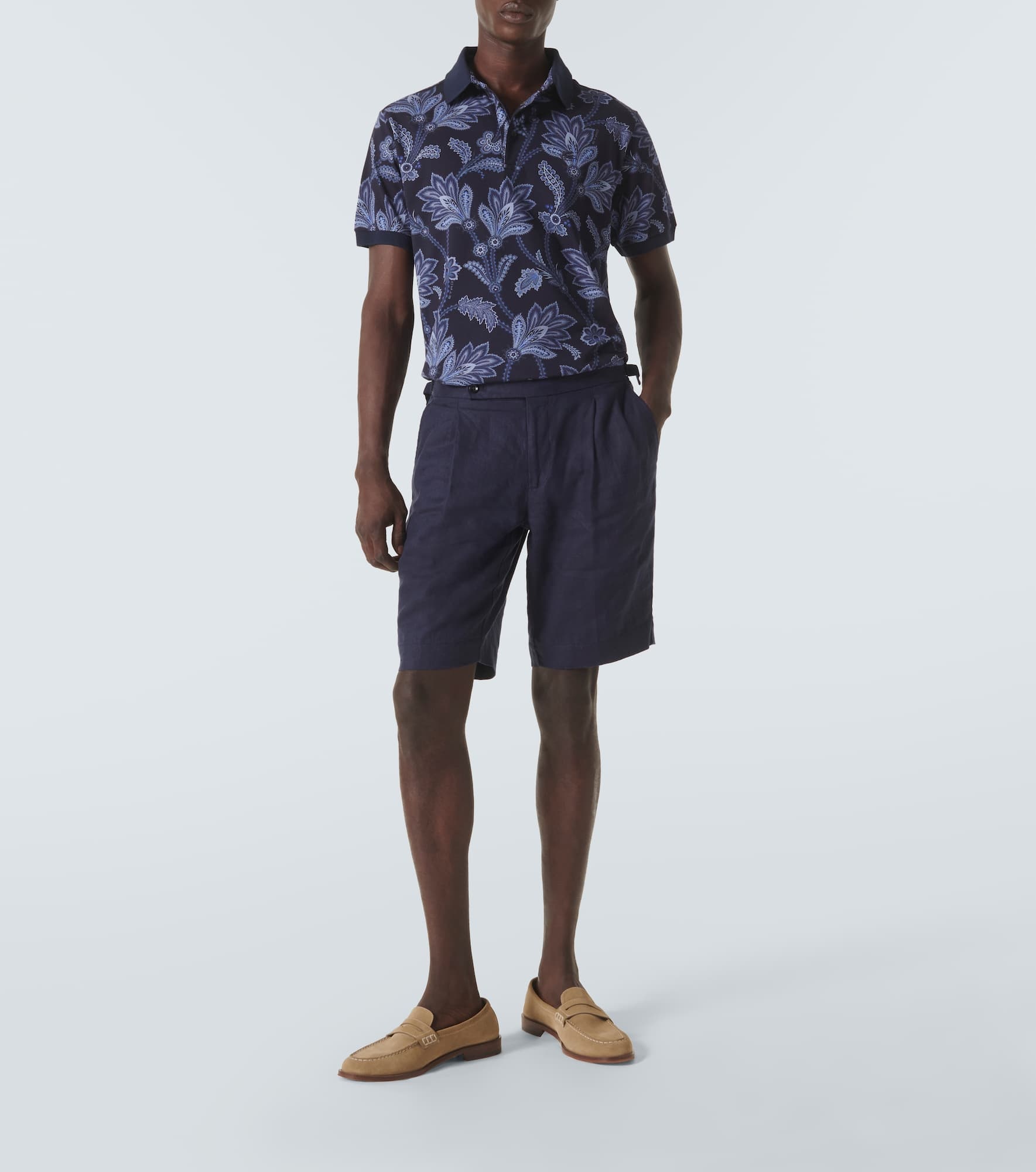 Printed cotton piqué polo shirt - 2