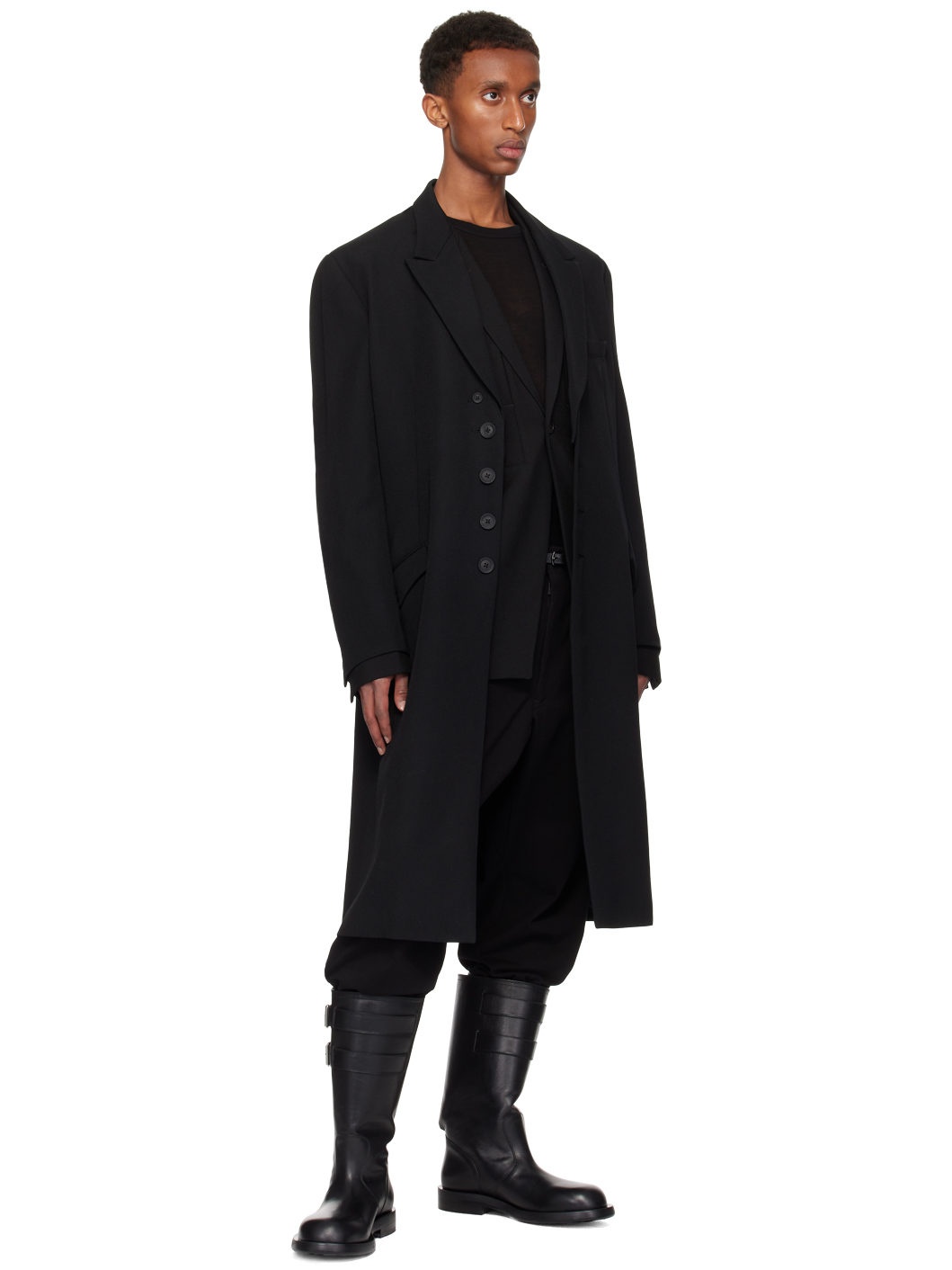 Black Gillian Pintuck Combat Boots - 5