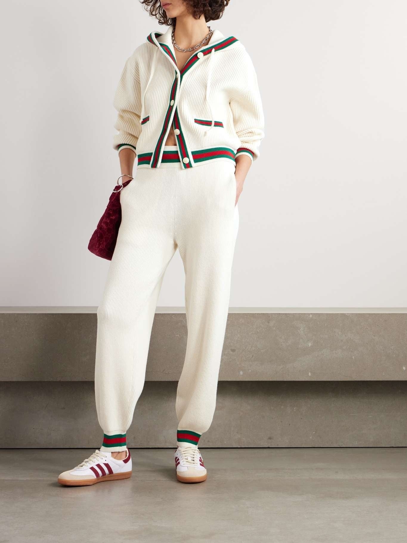 Gucci Web Rib Wool Trim Pant - 3