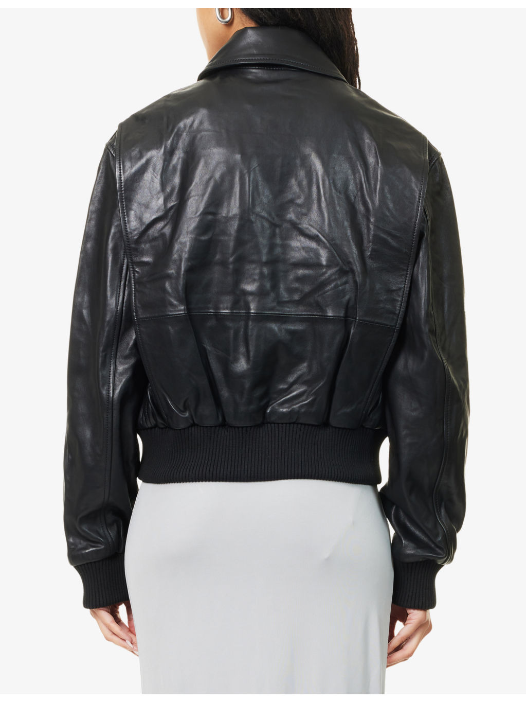 Flight Leather Bomber Jacket - 4