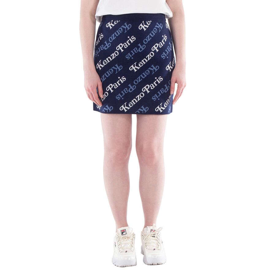 Kenzo Intarsia-Knit Logo Skirt - 3