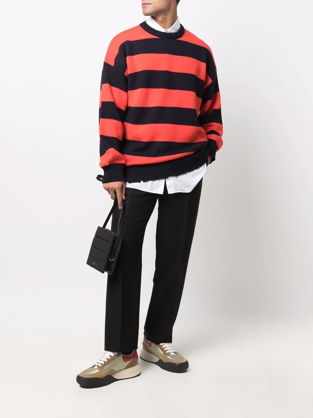 panelled striped jumper - 2