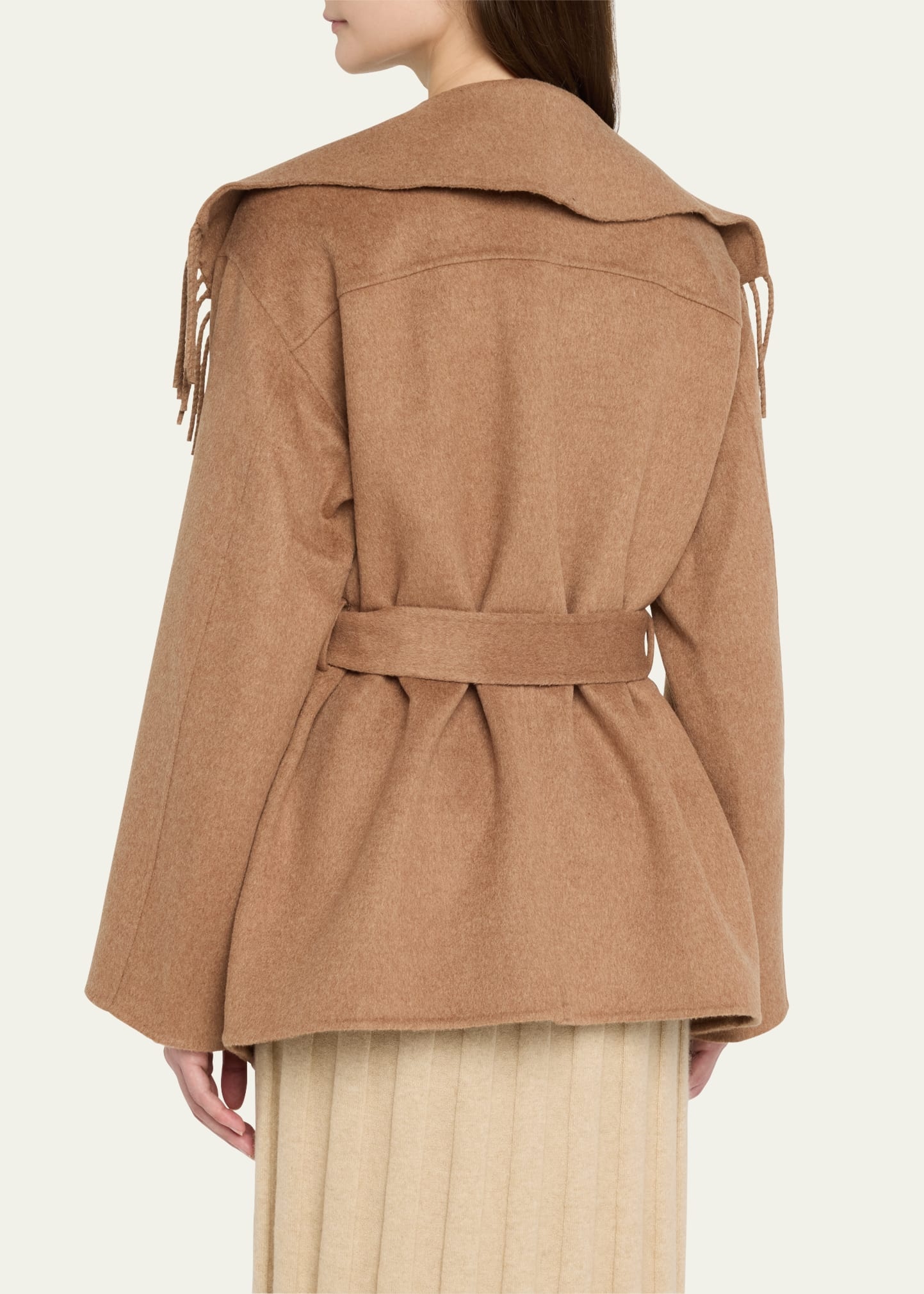Rowen Fringe Belted Wool-Blend Jacket - 3