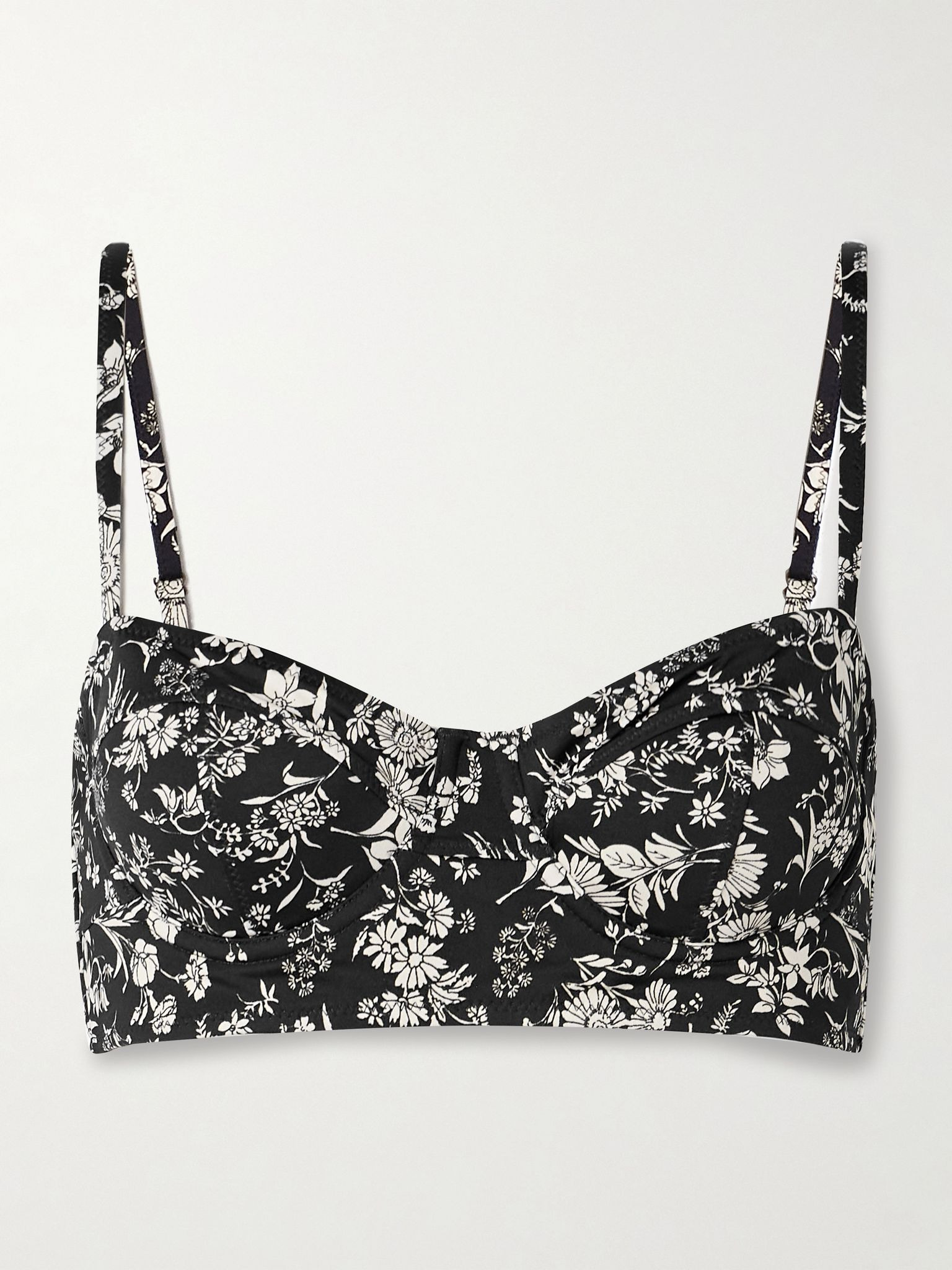 Zahara printed underwired balconette bikini top Black - 1