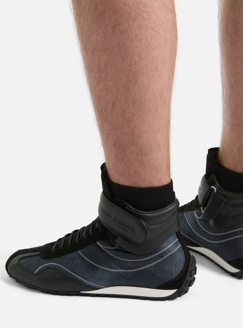 Balmain Racing Mid-Top trainers in nylon and leather outlook