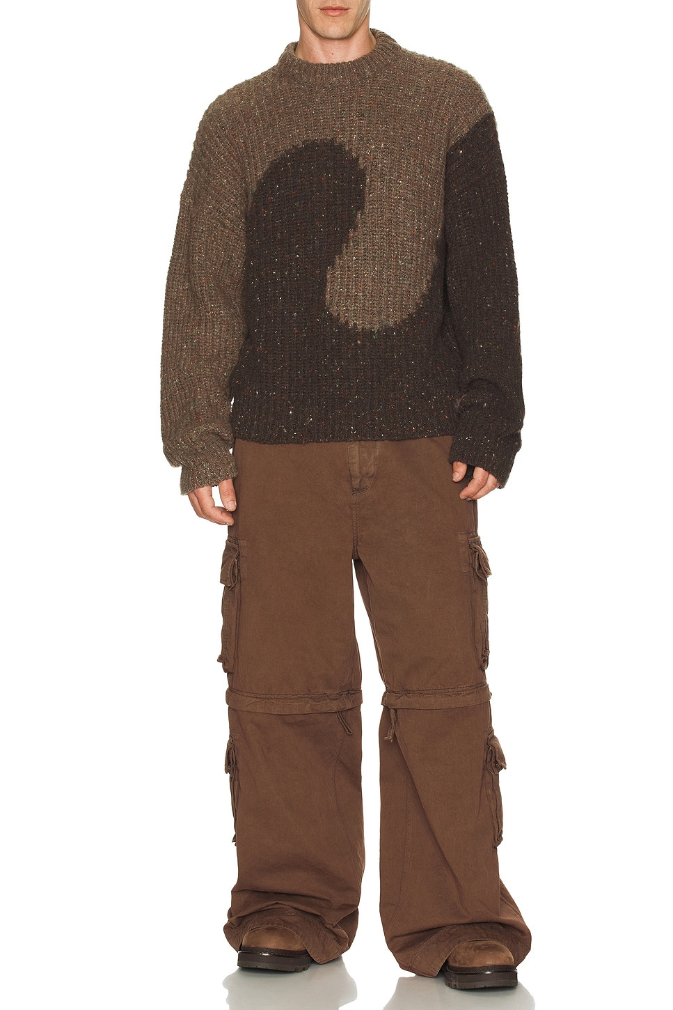 Swirl Wool Crew Neck Knit Sweater - 4