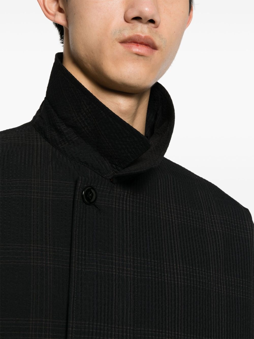 checked wool coat - 5