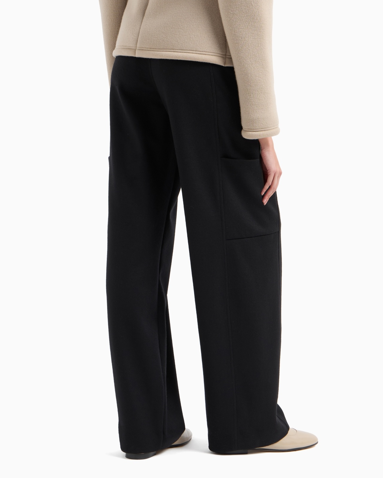 STRAIGHT-LEGGED TROUSERS IN WOOL DOUBLE JERSEY - 3