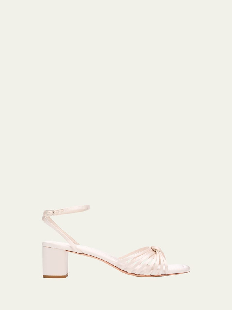 50mm Knotted Strappy Satin Sandals 1