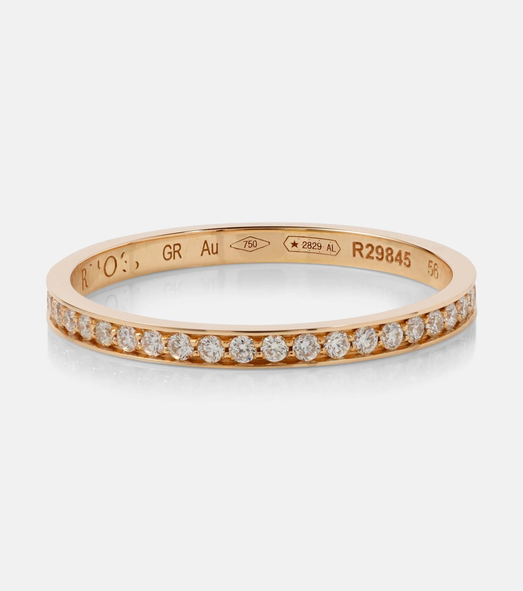 Bridal 18kt rose gold ring with diamonds - 1