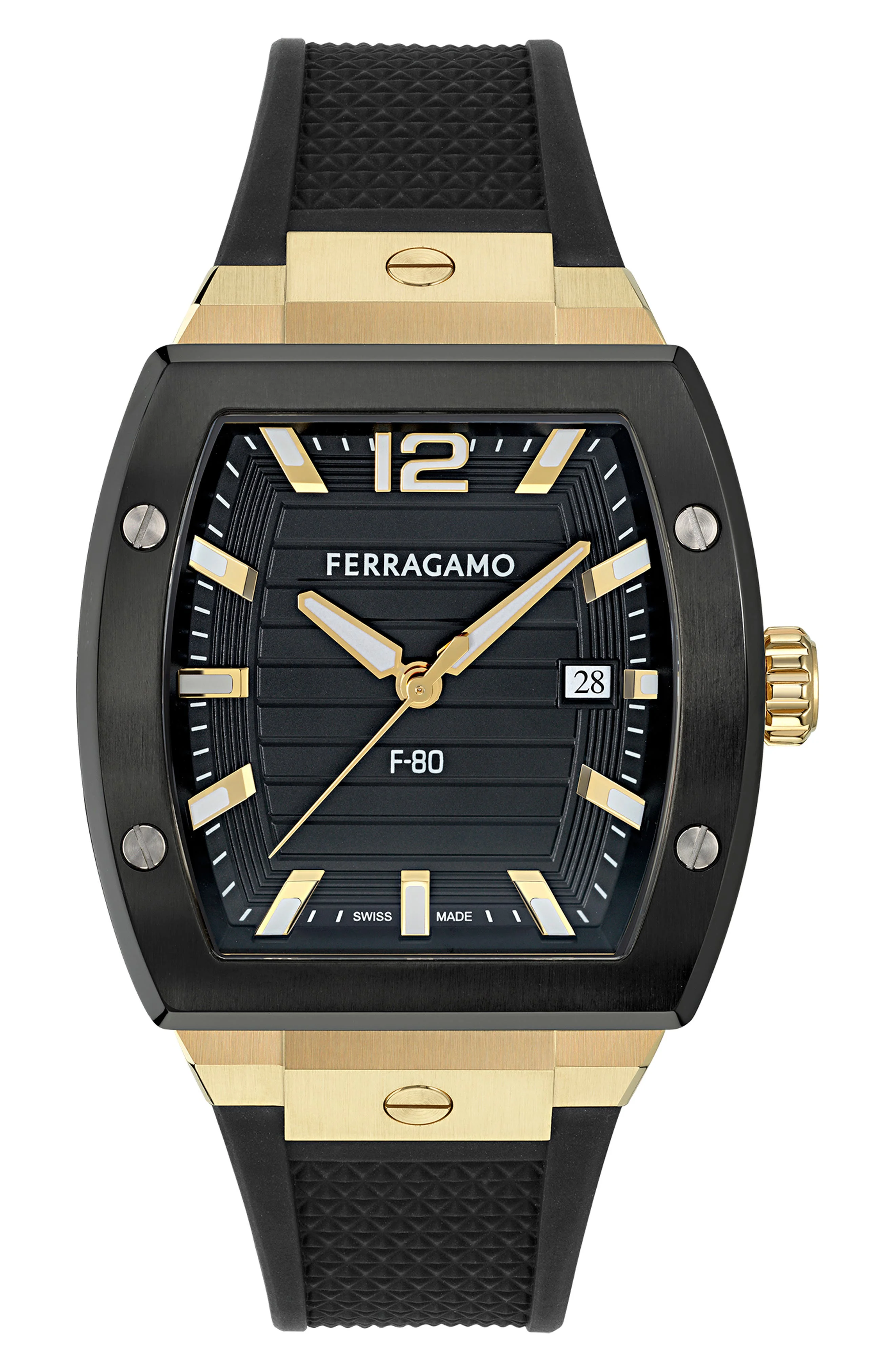 FERRAGAMO F-80 Tonneau Bracelet Watch, 42mm in Two Tone at Nordstrom - 1