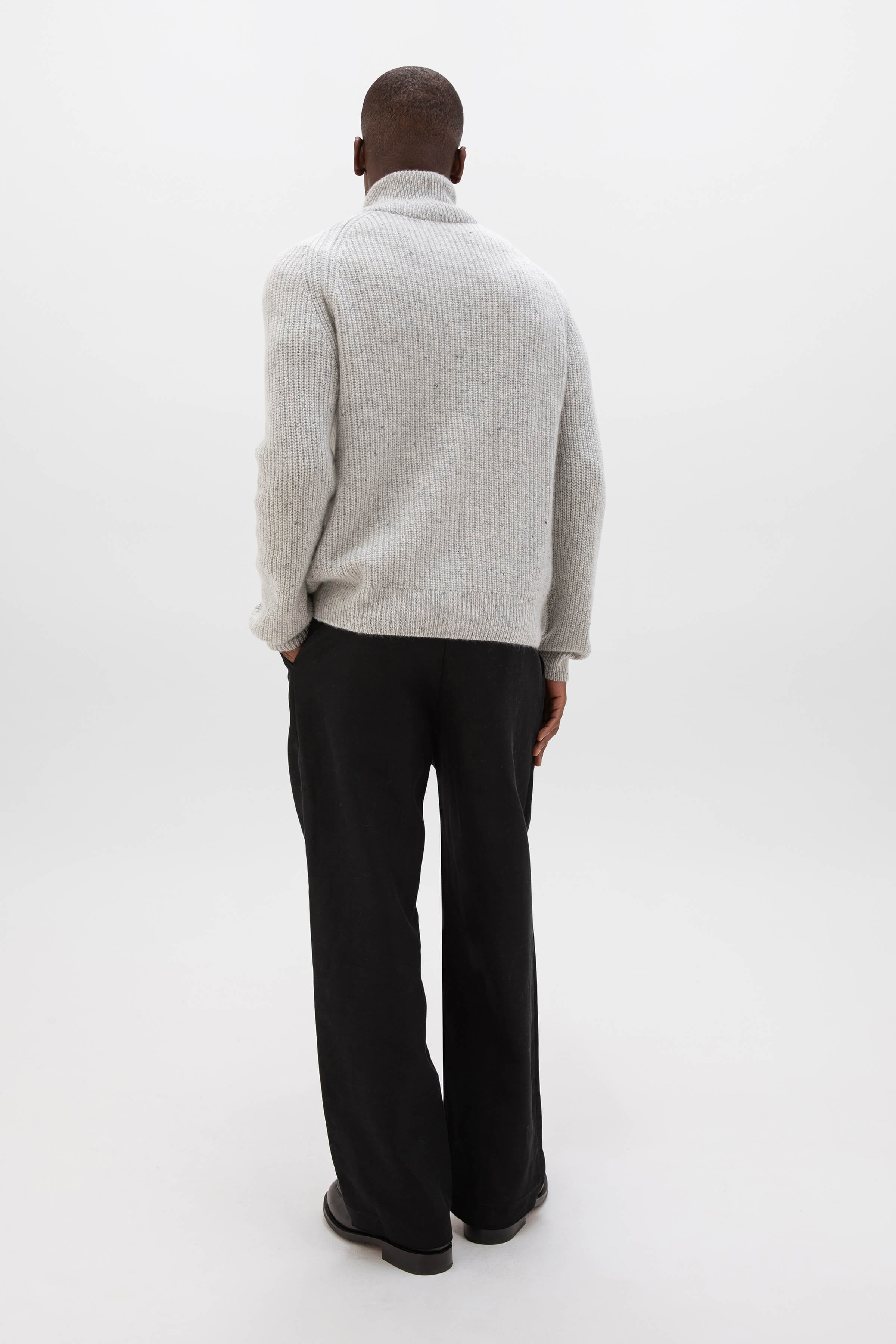 Donegal Ribbed Grey Zip Cardigan - 3