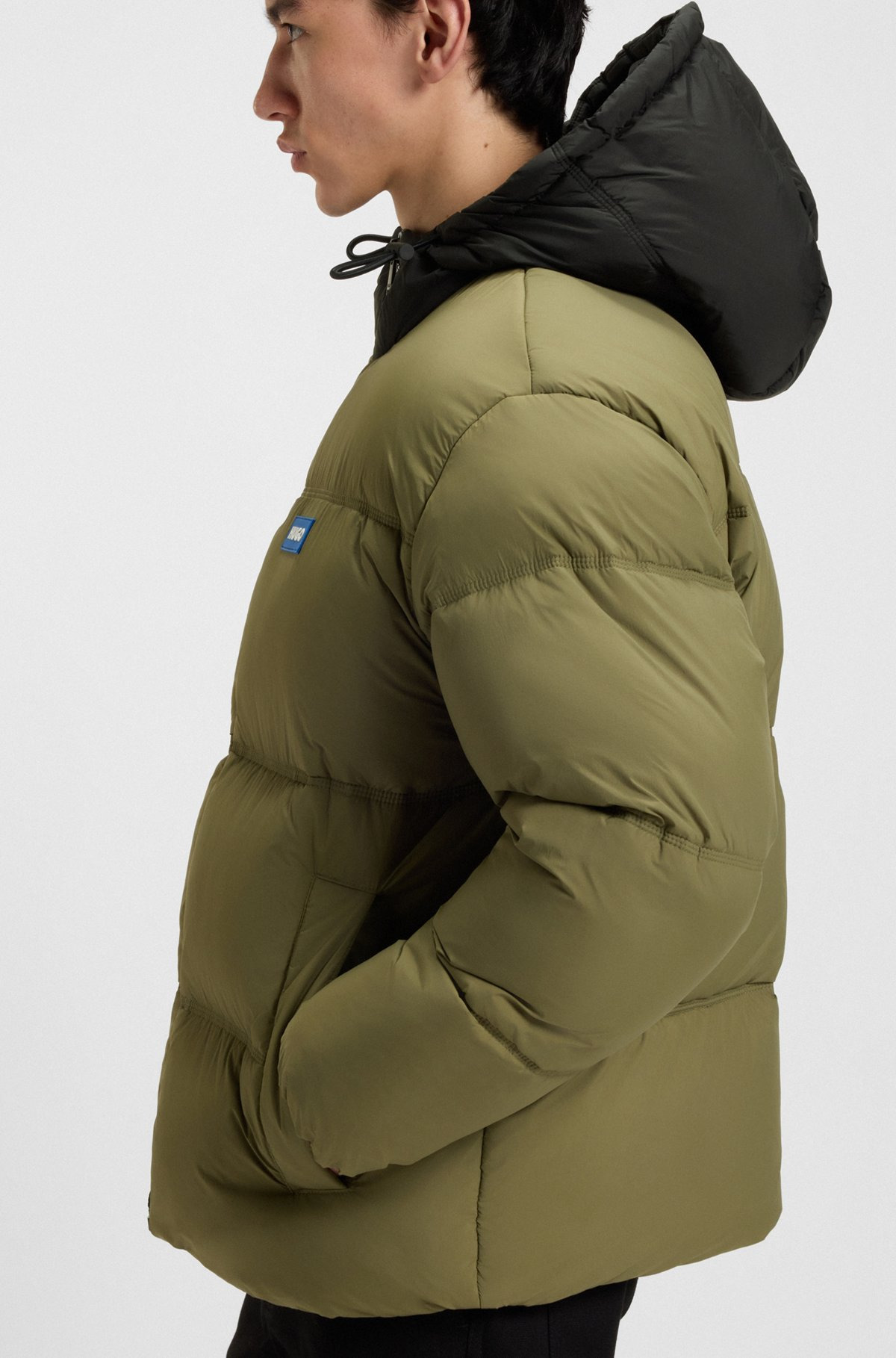 WATER-REPELLENT PADDED JACKET WITH BLUE LOGO LABEL - 6
