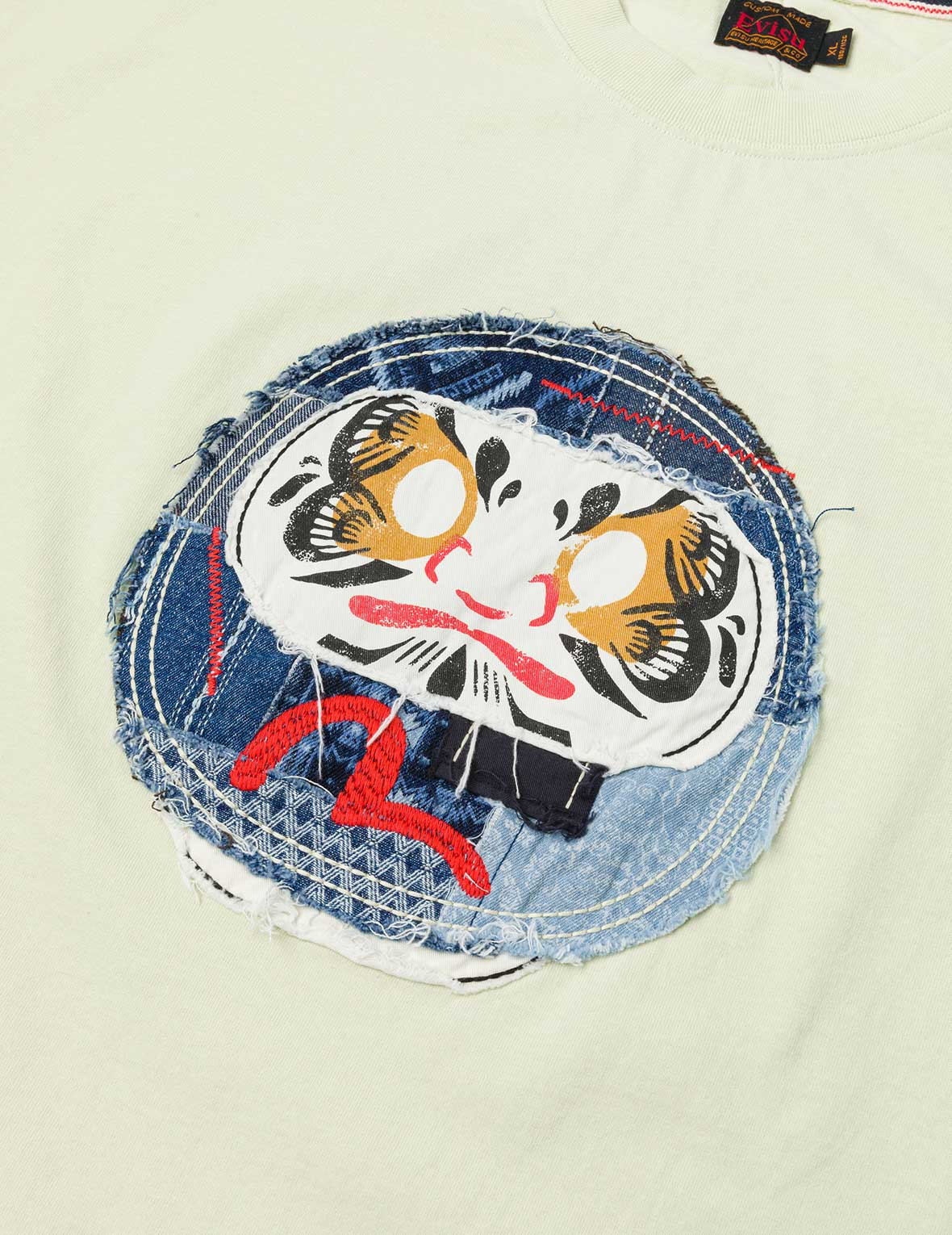 Sashiko Daruma and Seagull Relax Fit T-Shirt - 7