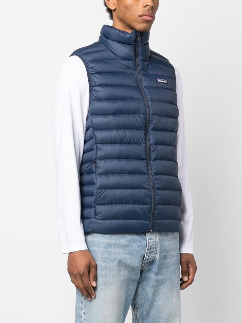logo-patch feather-down gilet - 3